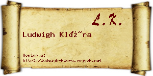 Ludwigh Klára névjegykártya